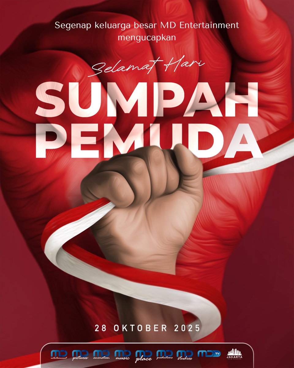 MDEntertainment's tweet photo. Satu Nusa, Satu Bangsa, Satu Jiwa Sumpah Pemuda! 🇮🇩

#MDEntertainment
#MDPictures
#MDGroup https://t.co/5XblHV2jaF