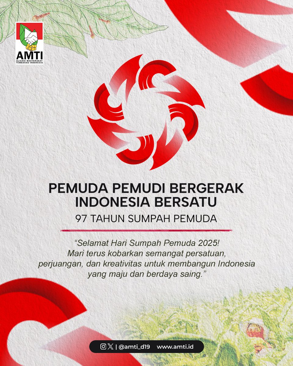 Mari kita jaga semangat Sumpah Pemuda 2025. Mari kita teguhkan kembali komitmen menjaga kedaulatan bangsa. Dengan integritas dan kontribusi nyata dari seluruh elemen ekosistem pertembakauan, kita lanjutkan warisan luhur pendiri bangsa menuju Indonesia yg berdaya &amp; bermartabat