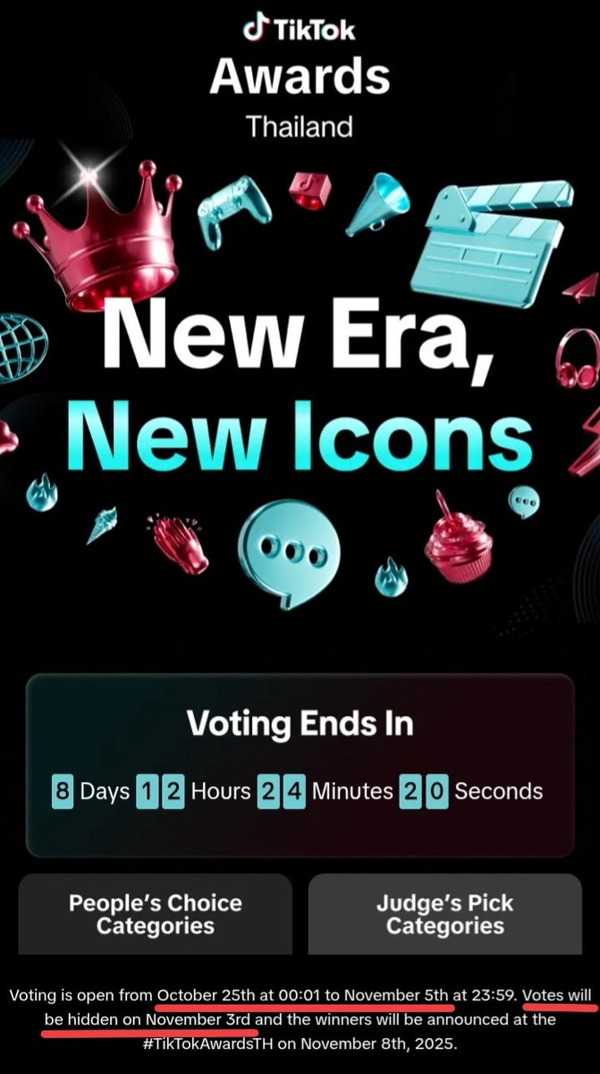 vote4fourth's tweet photo. 8 Days Left‼️
Let's vote for Fourth Nattawat "Celebrity Creator of the Year [TikTok Awards Thailand 2025]". 🫡❤️‍🔥

🗓️: Oct 25 - Nov 5, 2025.
🔗: https://t.co/6sjWShI0Da

Note:
• FREE, 5 votes per account (+ more votes).
• Multiple accounts allowed.

#VoteForFourth 
#Fourthnattawat #โฟร์ทณัฐวรรธน์