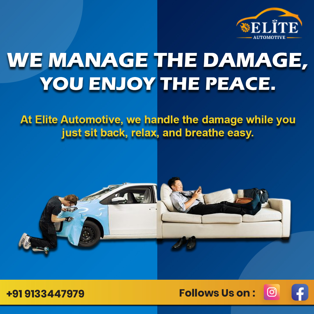 vgkraju9's tweet image. We manage the damage, you enjoy the peace.
From insurance claims to full repairs — we take care of everything while you relax.
Because at Elite Automotive, your comfort drives us. 💪✨