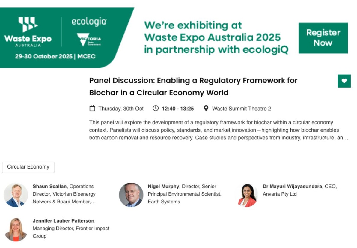 See You Tomorrow at Waste Expo Australia!

Come visit ANZBIG at Stand H125

Special Offer: Get 15% off your first year of ANZBIG membership* when you sign up at the Expo!

And don’t miss our feature panel discussion:

We can’t wait to connect with you!