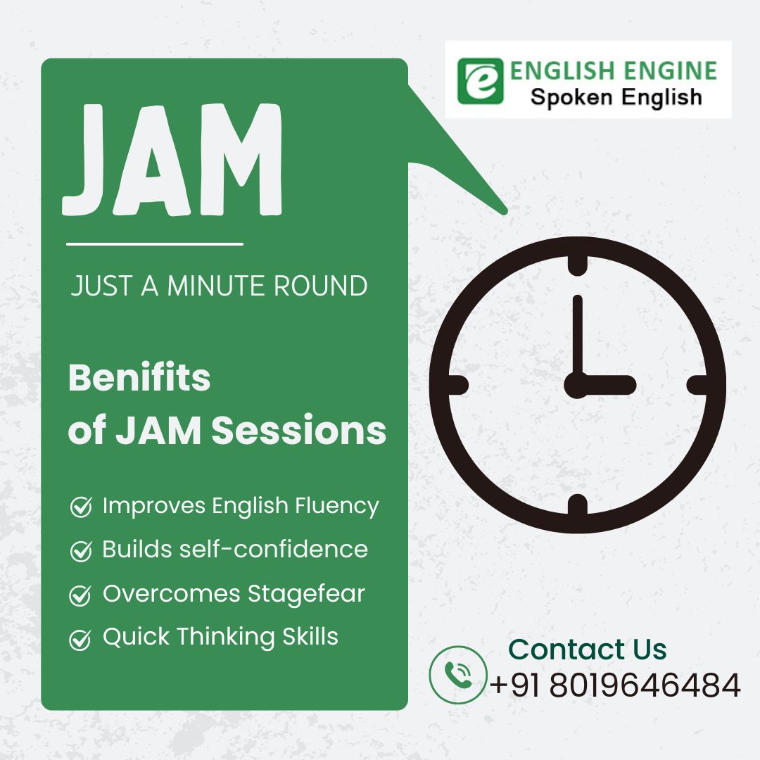 🗣️ Boost Your English with JAM Sessions!
Join our **JAM (Just A Minute)** sessions at **English Engine Spoken English** and unlock your communication confidence!

✅ Improve English fluency
✅ Build self-confidence
#EnglishEngine #spokenenglishcourseinkukatpally #JAMSession