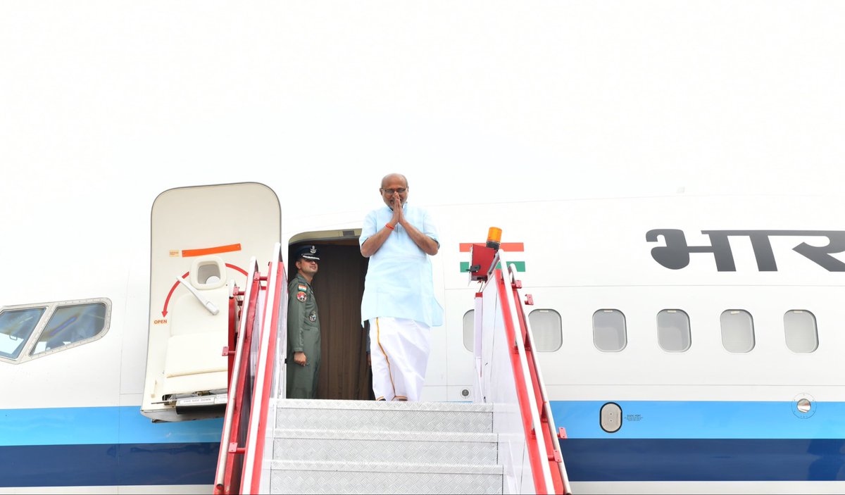 MEAIndia's tweet image. Vice-President C.P. Radhakrishnan @VPIndia has arrived in India after concluding his visit to Seychelles.