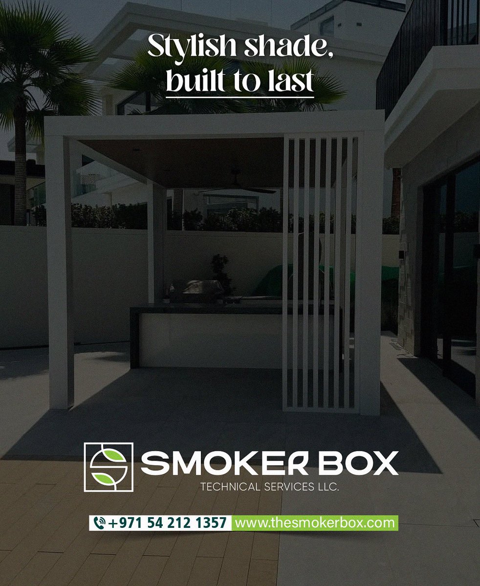 Smokerbox_ae's tweet photo. Transform your outdoors with elegance and strength — from stylish pergolas to premium decking, we make every space stand out
#uae #outdoors #pargola https://t.co/KYO4xWTRZg