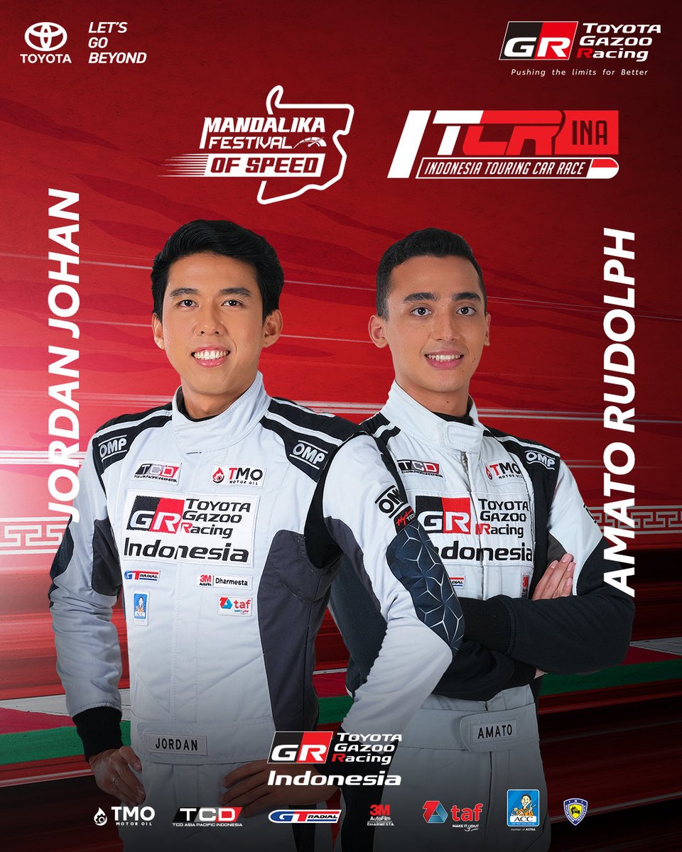 Our stars are on fire! Amato Rudolph &amp; Jordan Johan tear up ITCR 1200 Race 3 &amp; 4 at Mandalika Festival of Speed! Speed, grit, and podium glory—future looks unstoppable!

#ToyotaIndonesia #toyotagazooracing #toyotagazooracingindonesia #TGRI #toyotanewagyagrsport #autokhana2025