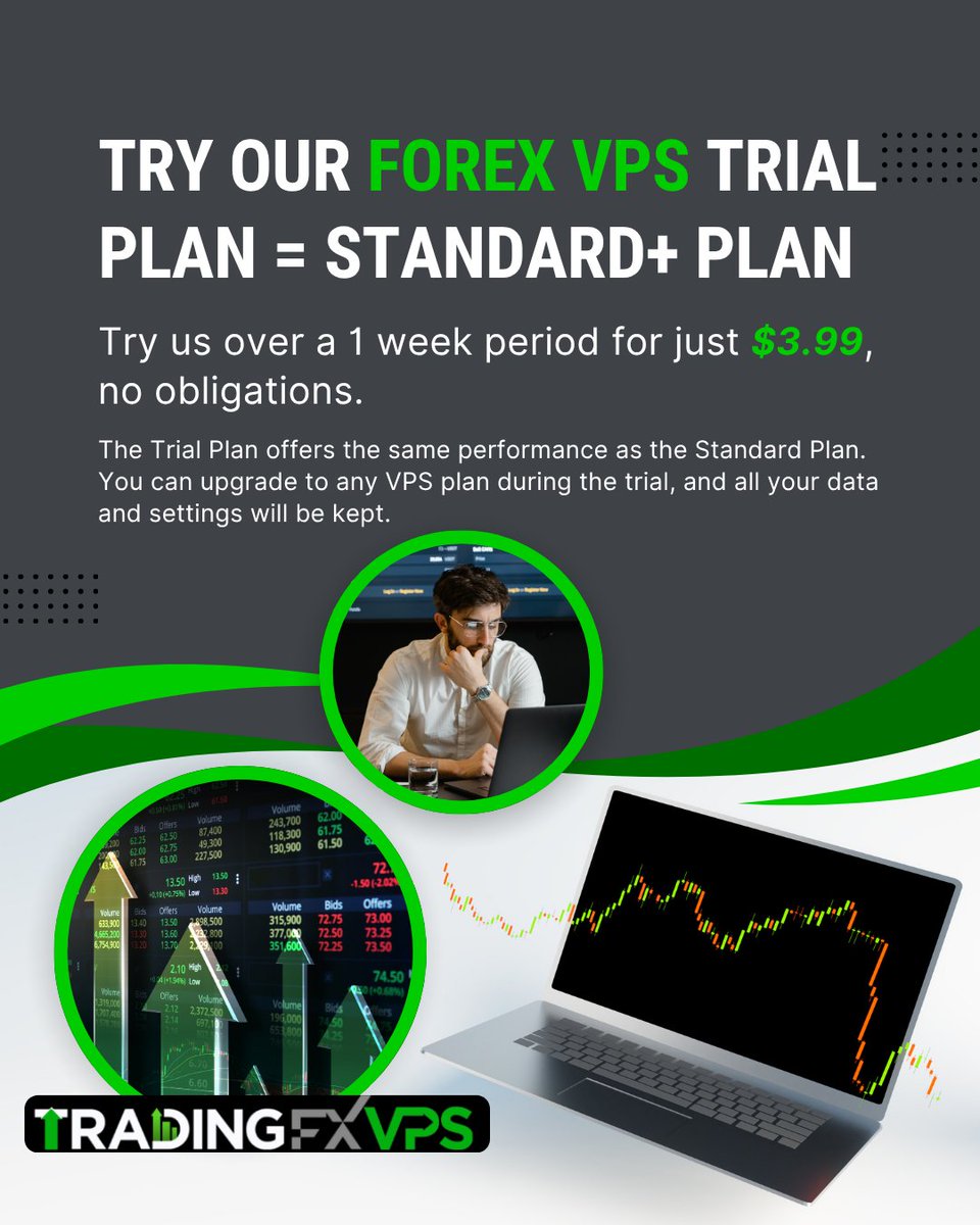 TradingfxvpsO's tweet image. ⚡ Test our Forex VPS performance for just $3.99 — no commitments!
Get full Standard+ Plan speed for 1 week.
Trade smarter, faster, safer.
👉 tradingfxvps.com
#Forex #VPS #TradingFXVPS #ForexTrader