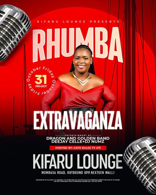 How to usher in your Month in style💪😅. #RhumbaExtravaganza a night full of nonstop rhumba music,Za  kale na za kisasa💪.Entry is freeeeeeeeeee!..Tell a friend to tell a friend☺️.
#CateKulo
