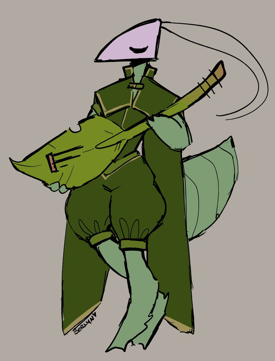 hollowtober day 28

common conehead 
what kind of music do you think a katydid bard would make?