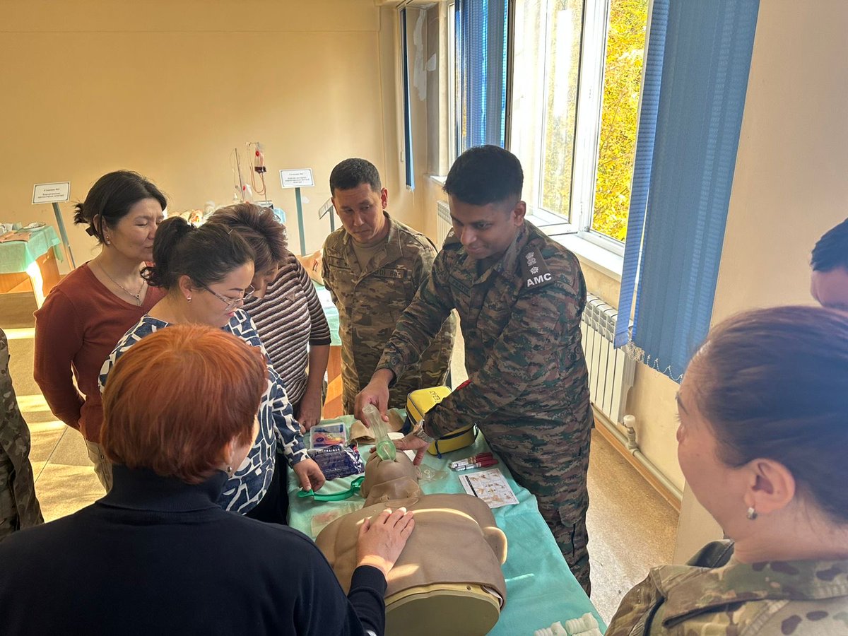 As part of Annual Defence Cooperation 2 Indian Army Doctors specialized in surgical procedures provided training to Kazakh Army’s specialists in Almaty on Battlefield Medical Assistance and Procedures, enabling sharing of best practices.The training was held from 20 to 26 Oct 25.