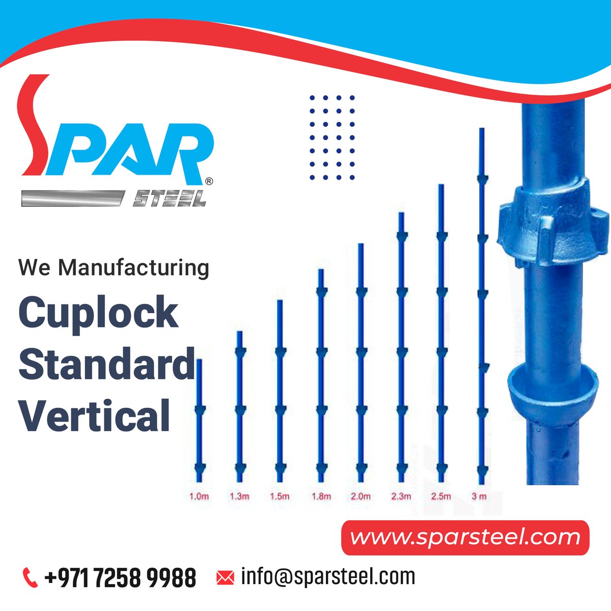 SteelSpar's tweet image. Our Cuplock Standard Verticals are built to deliver unbeatable stability and quick assembly for every construction challenge.
Build smart. Build secure. Build with SPAR Steel.
🌐 sparsteel.com
#SparSteel #cuplockSystem #standardvertical #ScaffoldingSolutions
