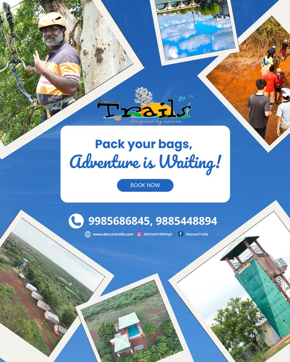 DeccanTrailsHyd's tweet image. 🎒 Pack your bags, Adventure is Waiting!

📞 Call or WhatsApp at 98854 48894 , 9985686845
🌐 Visit our website: deccantrails.com
📍 Location: Deccan Trails, Vikarabad

#DeccanTrails #AdventureIsWaiting #PackYourBags #OutdoorFun #CampingLife #NatureEscape #AdventureAwaits
