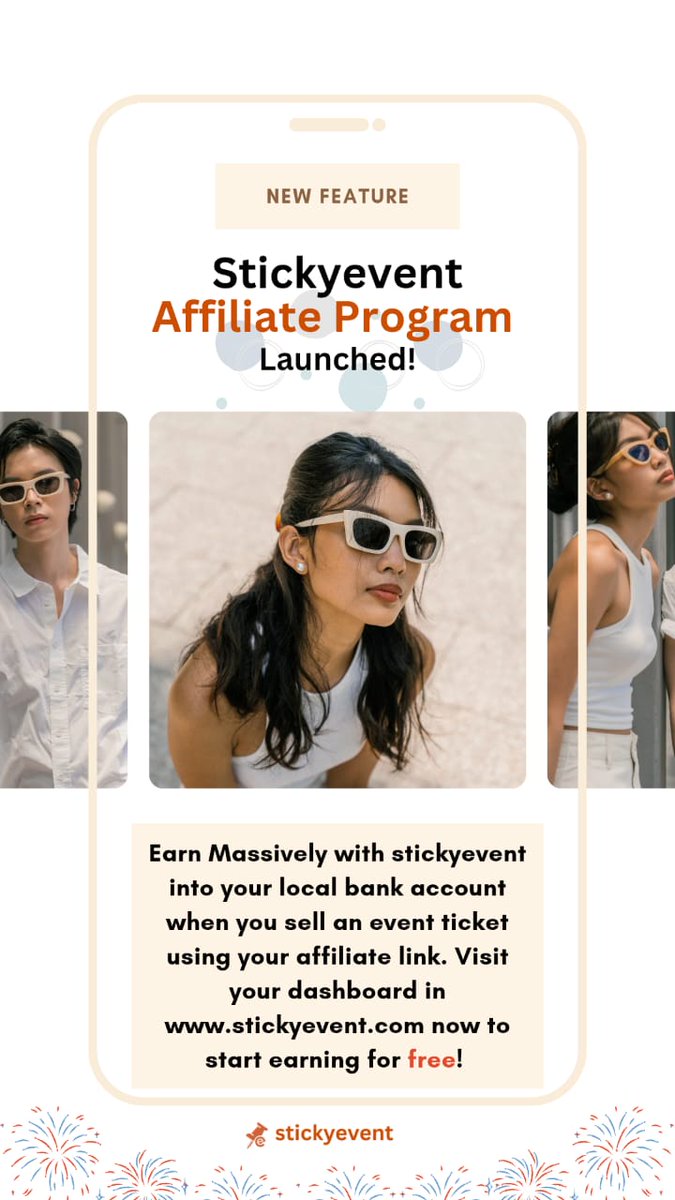 Stop scrolling, start earning! 💸
​The StickyEvent Affiliate Program has launched. Sell event tickets with your link and get paid massively straight to your bank account.
​It's free to join! Find your link in your StickyEvent.com dashboard now.
​#AffiliateMarketing