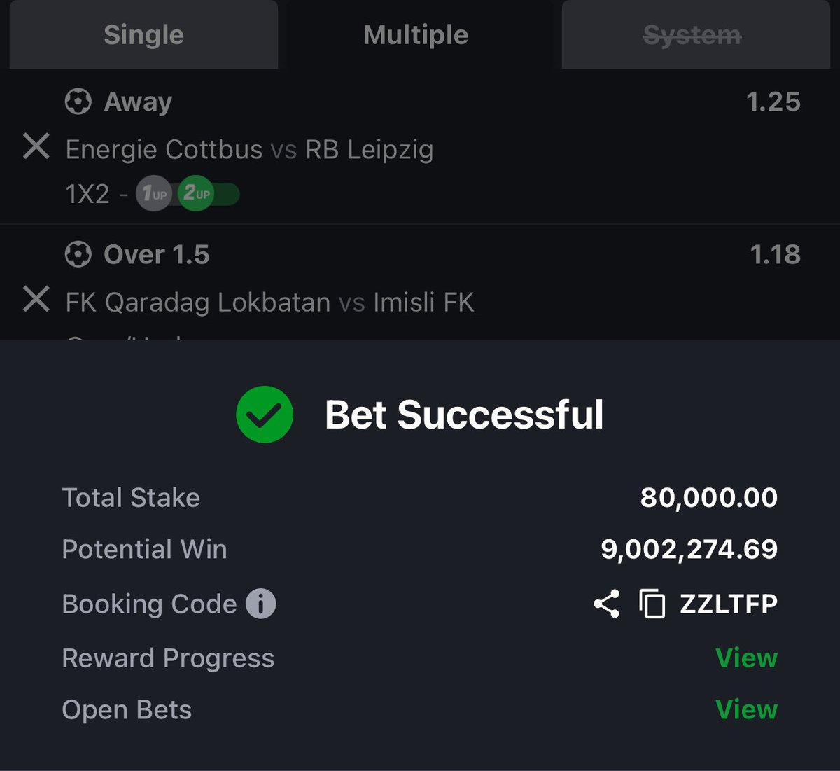 ZZLTFP 💰💰💰💰
80 ODD

NJDG9A 💰💰💰💰
15 ODD 

Bet responsibly 
+18 

Retweet to WIN…