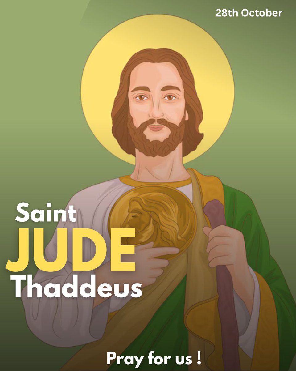 Today we celebrate St. Jude Thaddeus, one of the twelve apostles of Jesus and the patron saint of hopeless and difficult cases. He was a close friend of Jesus and followed Him with great faith and love. Even when things were hard, St. Jude never gave up.

People pray to St. Jude