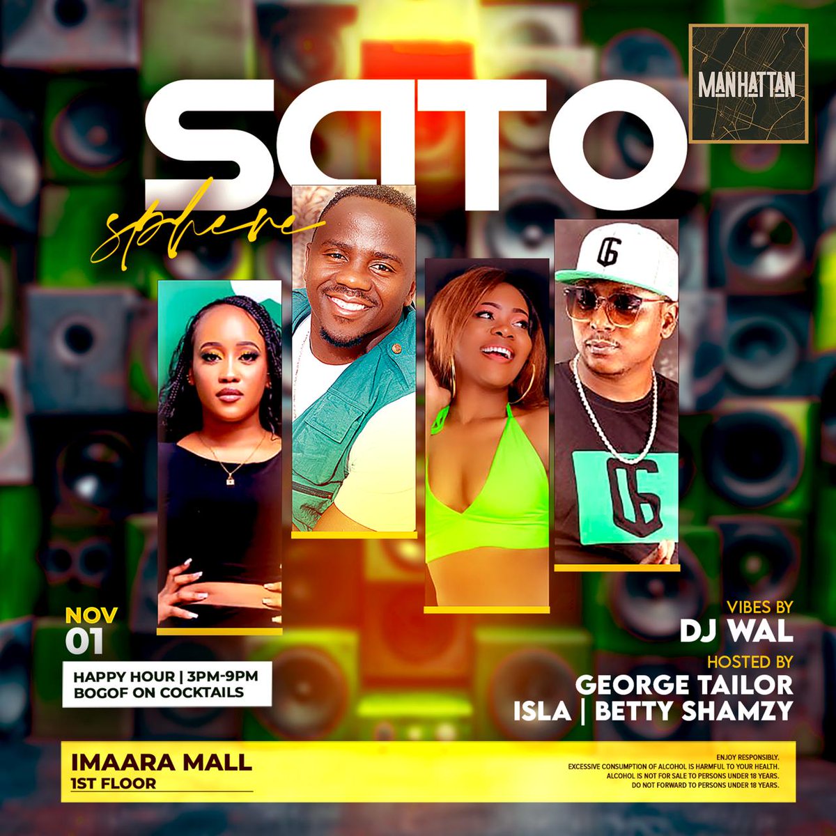 KeManhattan's tweet image. SATO Sphere 🔥
Turn up the weekend vibes at Manhattan KE this Saturday!

Happy Hour from 3PM - 9PM
BOGOF ON COCKTAILS

📍 Manhattan, Imaara Mall - 1st Floor #ManhattanKE #SatoVibes #WeekendGroove #HappyHour #CocktailLovers #PartyInNairobi #GoodVibesOnly #ImaaraMall #TurnUp