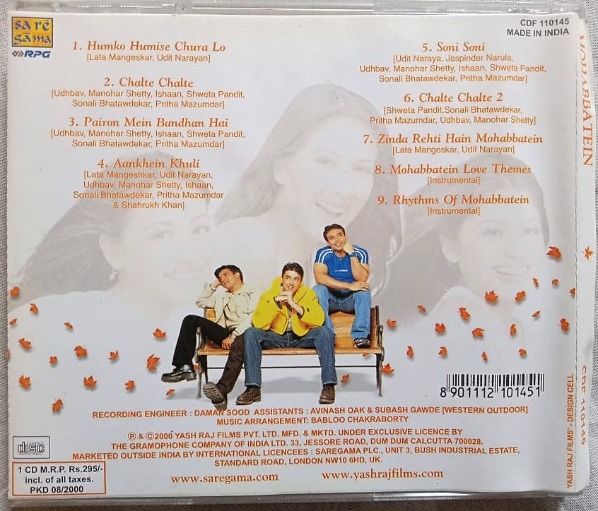 MovzMusicals999's tweet photo. #25YearsOfMohabbatein
#SRK feel good film with his Intense performance who is struggling between love and fear.Highest grossing hindi film of the year 2000.
#Mohabbatein Audiocd/cassette
#Jatinlalith musical
@iamsrk @SrBachchan @AishwaryaRaiWeb #Adityachopra @yrf #Yashchopra https://t.co/YlXPsUxdGU