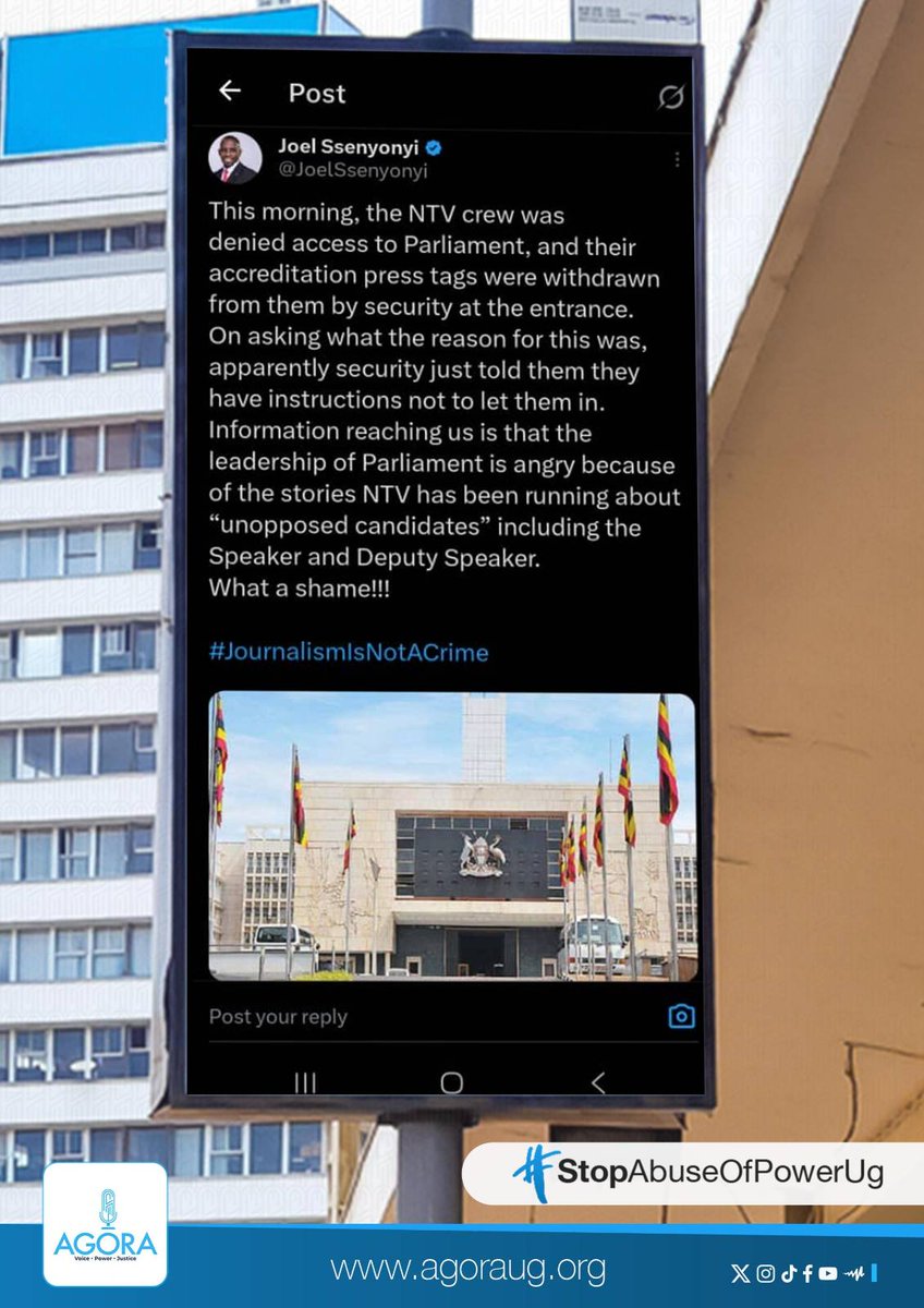 AgoraCFR's tweet image. #StopAbuseOfPowerUG
#JournalismIsNotACrime
