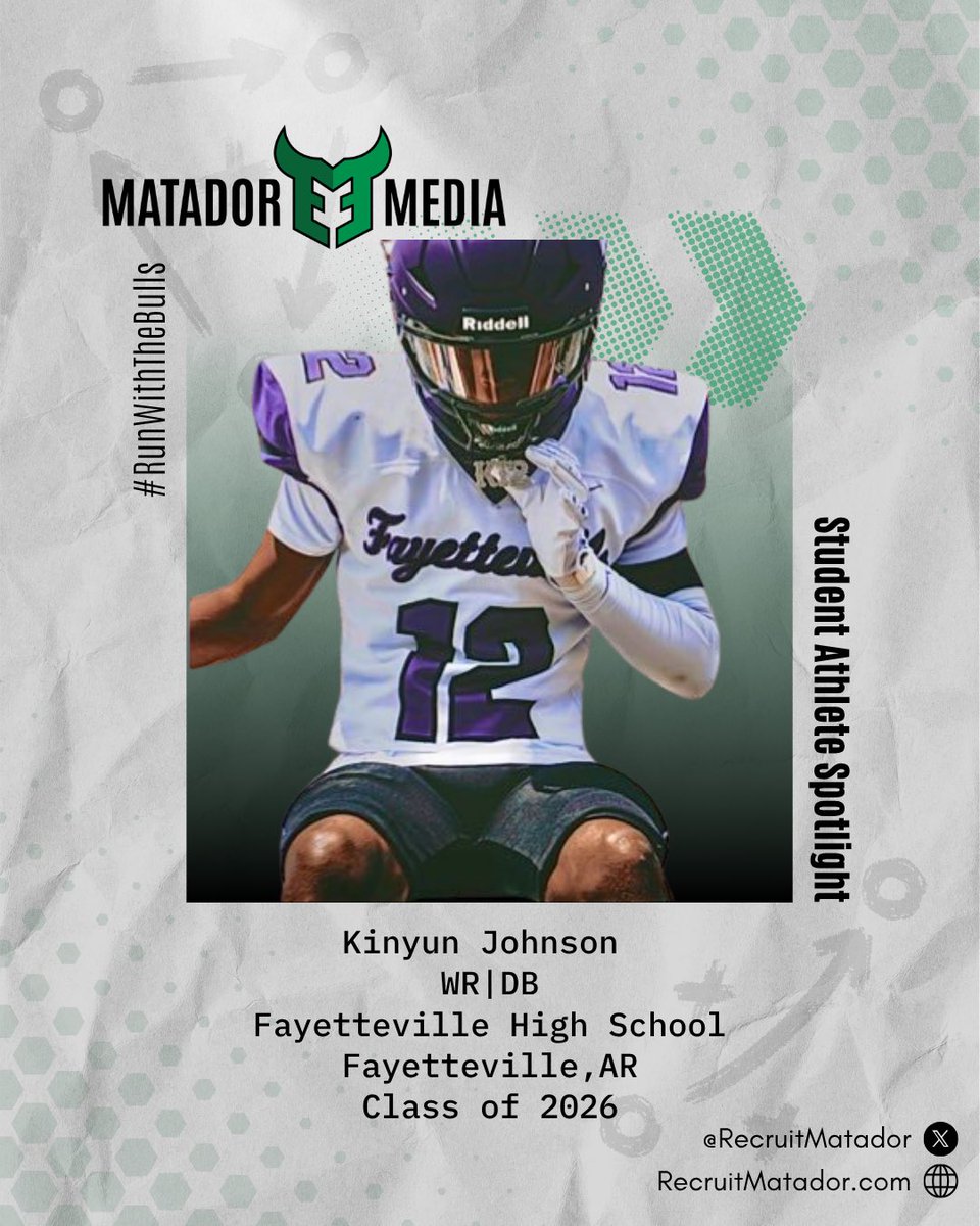 Kinyun Johson 
<a href="/2026Kinyun/">𝐊𝐢𝐧𝐲𝐮𝐧 𝐉𝐨𝐡𝐧𝐬𝐨𝐧</a>
Class of 2026
Basketball: 6' 2" PG
Football: WR/DB
Track
Fayetteville High School
Phone: 479-502-6250
Fayetteville, AR

<a href="/RecruitMatador/">Matador Media</a> 
<a href="/FayBulldogsBB/">Fayetteville BB</a> 
<a href="/Spencer11_Brown/">Spencer Brown</a> 
<a href="/CrunkdOutEnt/">C.O.E Films</a>
<a href="/GradyMajors/">Grady Majors</a> 
<a href="/kayla_fletch/">kfletch</a> 
<a href="/PrepHoops_AR/">Prep Hoops Arkansas</a> 
<a href="/VortexSportsARK/">Vortex Sports x Prep Hoops AR</a>