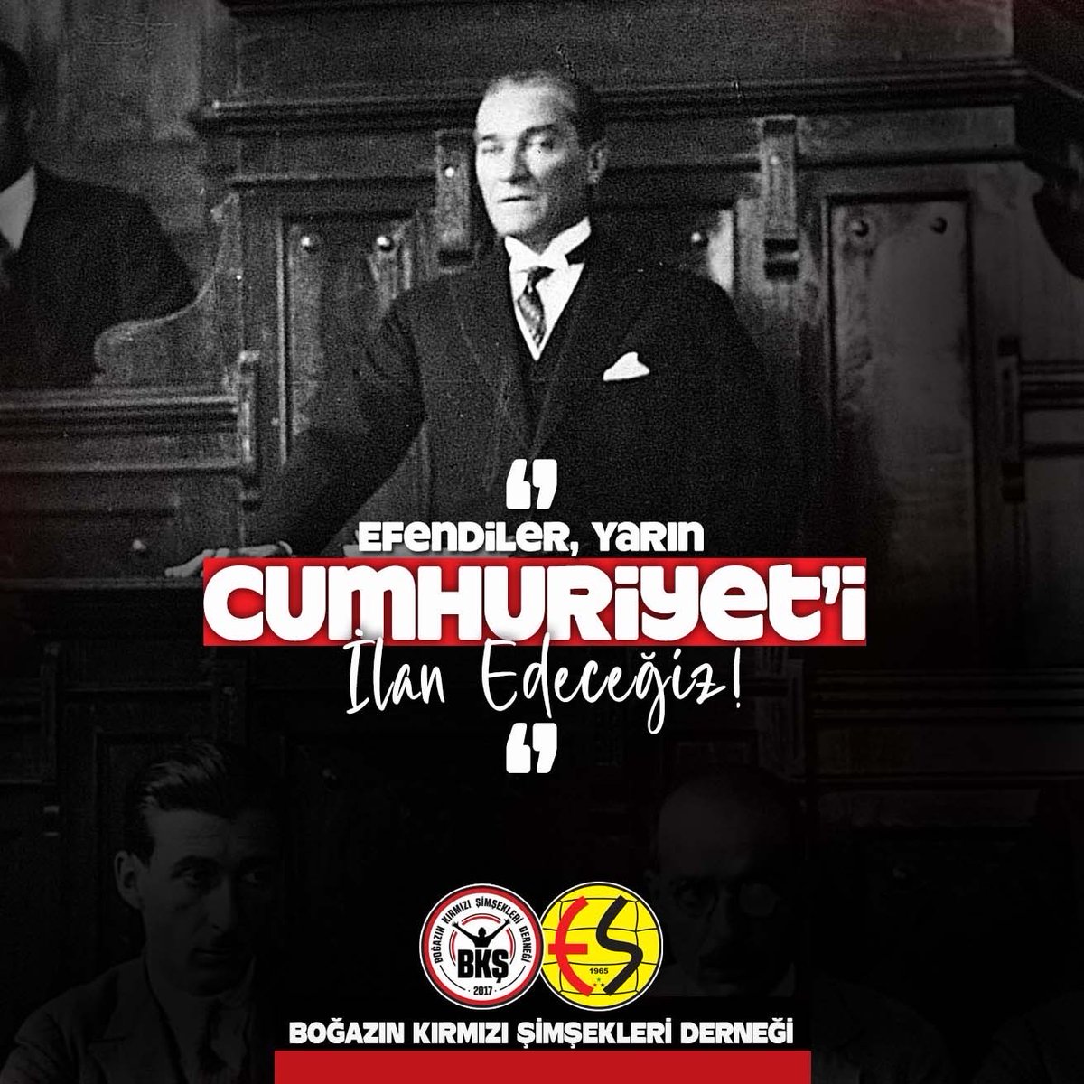 ''Efendiler, yarın Cumhuriyet'i ilan edeceğiz!''
Mustafa Kemal Atatürk - 28 Ekim 1923

Tüm yarınlarımız 28 Ekim 1923'ün yarını kadar güzel olsun....

#Cumhuriyet
#Atatürk