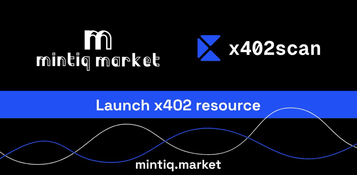 🚀 Mintiq Market is joining the x402 movement!

🔥 We will launch and register our own resource on <a href="/x402scan/">x402scan</a> in coming days.
💠 What kind of resource will it be? Launch &amp; Mint NFT collections with gasless USDC payments on Base!
🖼 The first collection launch through <a href="/x402scan/">x402scan</a> is