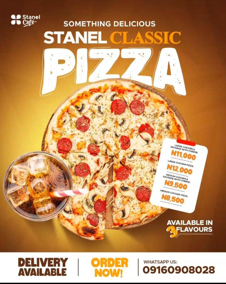 🍕 STANEL PIZZA is HERE!
Hot, cheesy &amp; freshly baked just for you 🔥

📍 Rayfield Kwang Rd, Jos
📞 09160908028

Your favorite pizza lives here — only at Stanel Café 🧡
#Stanelcafé#Staneljos#Pizzalovers