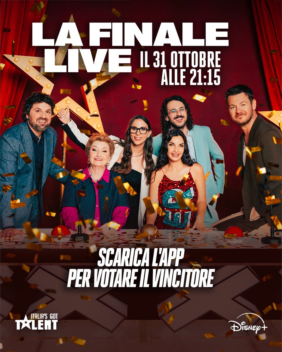 Vota il vincitore di questa nuova edizione di #IGT, come?
1 - Scarica l'app di Italia's Got Talent
2 - Collegati il 31 ottobre alle 21:15 durante la diretta streaming su <a href="/DisneyPlusIT/">Disney+ IT</a> 
3 - Vai nella sezione VOTA IN FINALE e scegli il tuo concorrente preferito ⭐️