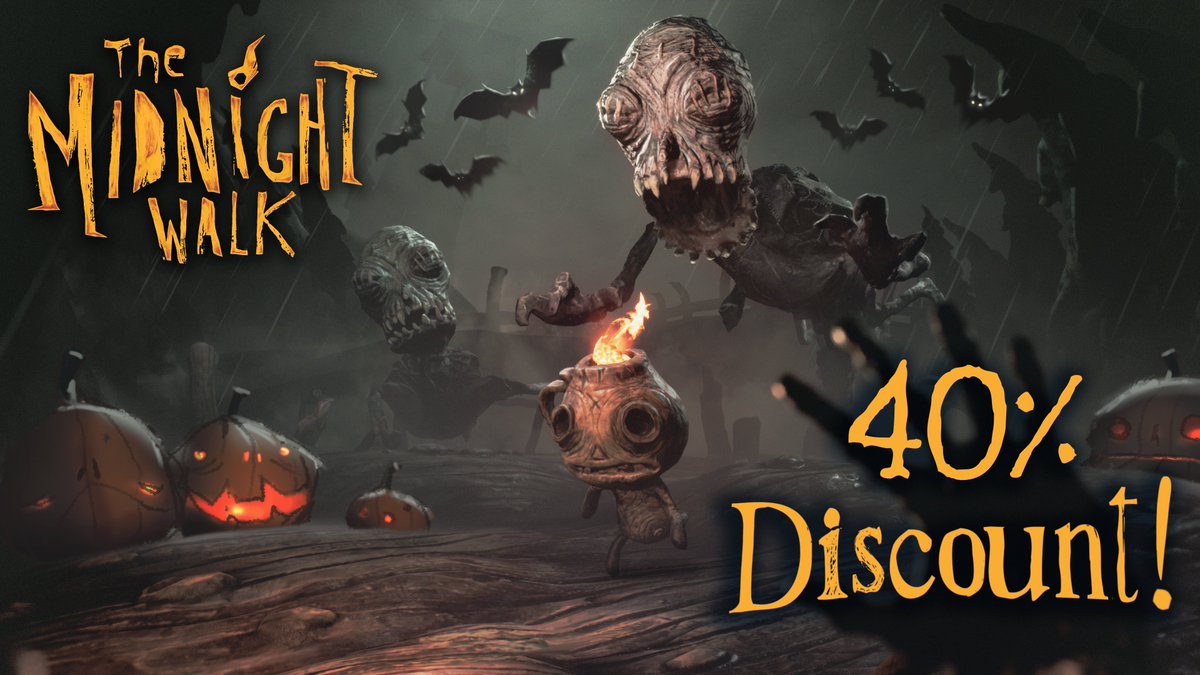 Happy Halloween! ❤️‍🔥

Get into some serious spooky vibes with The Midnight Walk - now at a 40% Discount on both PS5 and Steam! 

"Foo!" As Potboy would put it. 🎃

Already played it? Repost, tell a friend and help support us on our walk to the next MoonHood game! 👁️