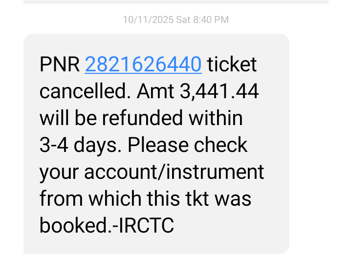 Piyush78040's tweet photo. Where is my refund?@drm_dli @IRCTCofficial @RailwayNorthern @NWRailwaysSWRRLY @GMSRailway @SCRailwayIndia @GMSRailway @RailMinIndia @grok @AskPerplexity https://t.co/D4EyWemKBs