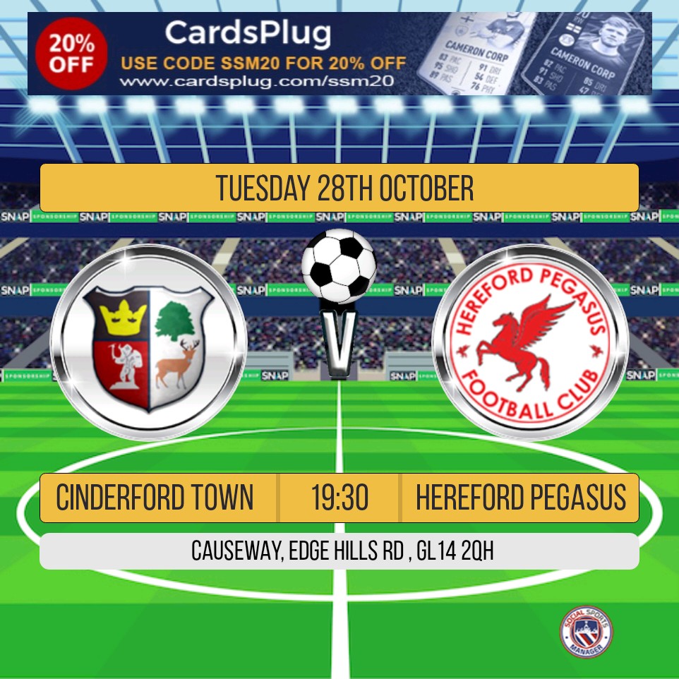 Tonight we are back in action.

📆 Tuesday 28th Oct.
🆚️ <a href="/Peggyyouth_18s/">Hereford Pegasus Youth 18s</a> 
🏟 Causeway , GL14 2QH 
🕰 7.30pm 
🏆 <a href="/CheltYFL/">Cheltenham Youth League</a>
🎟 £ 3.00
🎫 Under 16s Free

Any support greatly appreciated