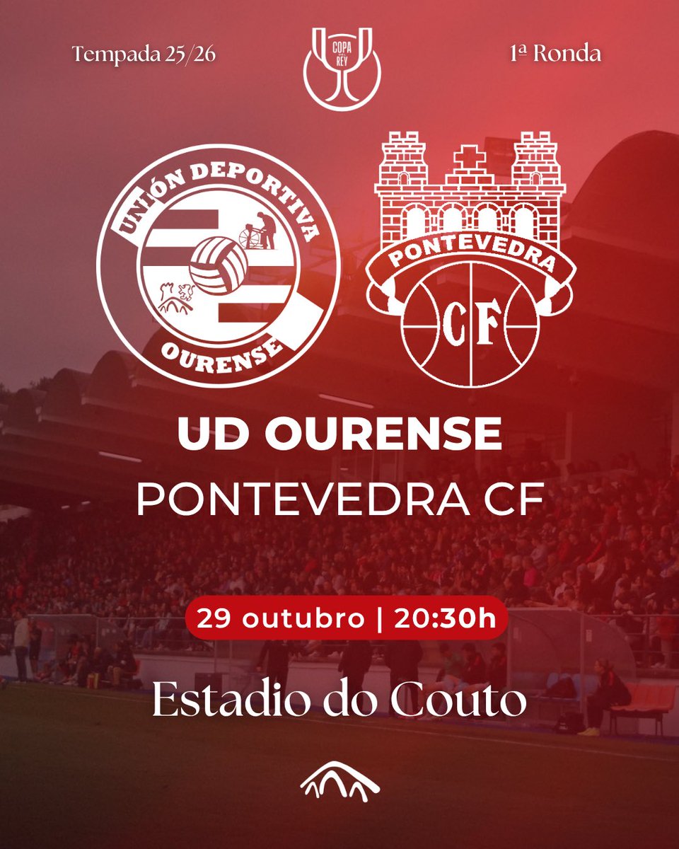 1ª ROLDA | COPA DO REI

Ourensanistas, precisámosvos no Couto!

🆚 <a href="/PontevedraCFSAD/">Pontevedra CF 🦴</a> 
📅 Mércores 29
🕛 20:30
🏟️ O Couto 
🎟️ udourense.com/entradas/entra…

#OurensePontevedra