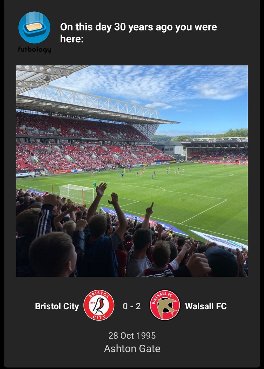 First <a href="/BristolCity/">Bristol City FC</a> game 30 years ago today
