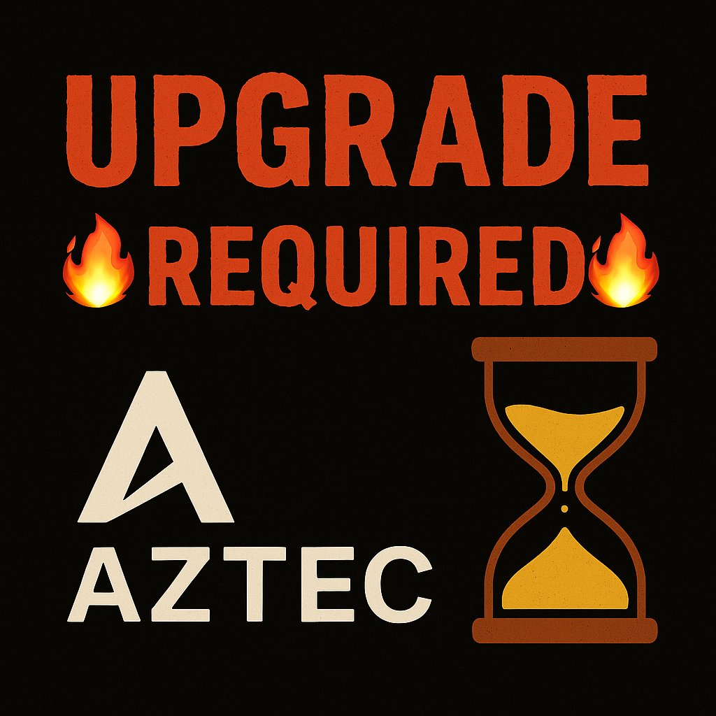 GojoSamaDev's tweet image. 🔥 Heads up @aztecnetwork validators!
The Aztec Labs engineers just dropped v2.0.4 — upgrade ASAP ⚡
You’ve got less than 24h to update or risk getting slashed ✂️
Also… there’s a new governance proposal live 👀

Don’t sleep on this.
#Aztec #zk #ValidatorAlert
