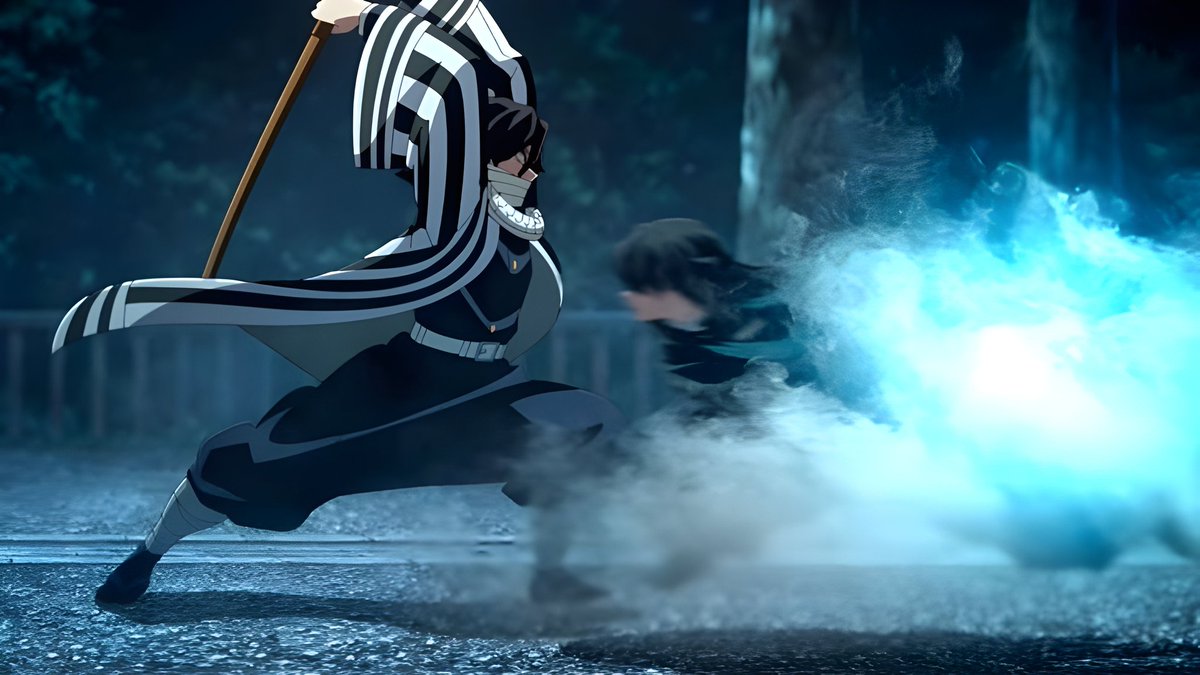 Muichiro was definitely faster than Obanai in here...