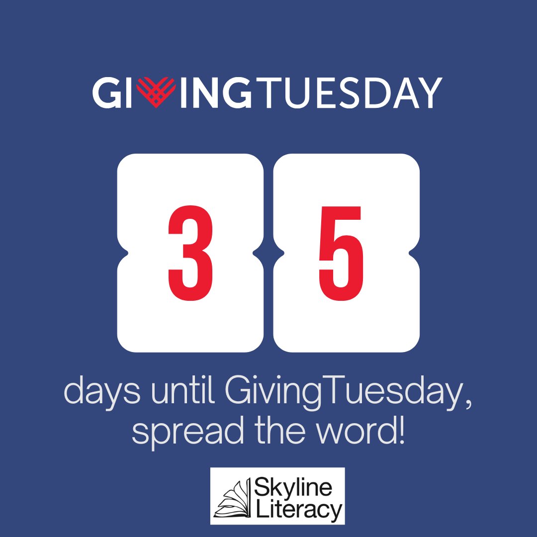 #GivingTuesday is just 35 days away!

We’re counting down to December 2, 2025, when #communities around the world come together to make a #difference — and this year, Skyline Literacy needs your help more than ever.

🔗 Give on Dec 2 and change a life: skylineliteracy.networkforgood.com/projects/26240…
