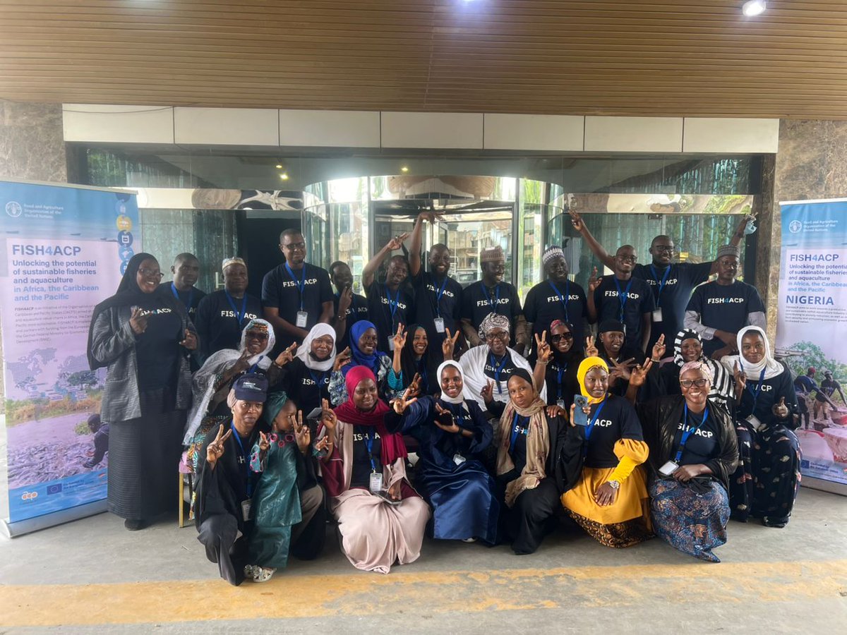 FAONigeria's tweet photo. Through @FAO #FISH4ACP project, farmers are not only learning financial literacy, they’re leading it!

🐟Over 180 MSME catfish farmers in Anambra, Delta, Gombe, Kano, Kwara and Ogun states have been equipped with financial literacy & digital skills under #FISH4ACP. 

Thanks to @BMZ_Bund, @EU_Partnerships, and
@PressACP, @FAOfish is helping farmers strengthen business practices for sustainable growth.
#4Betters #ZeroHunger