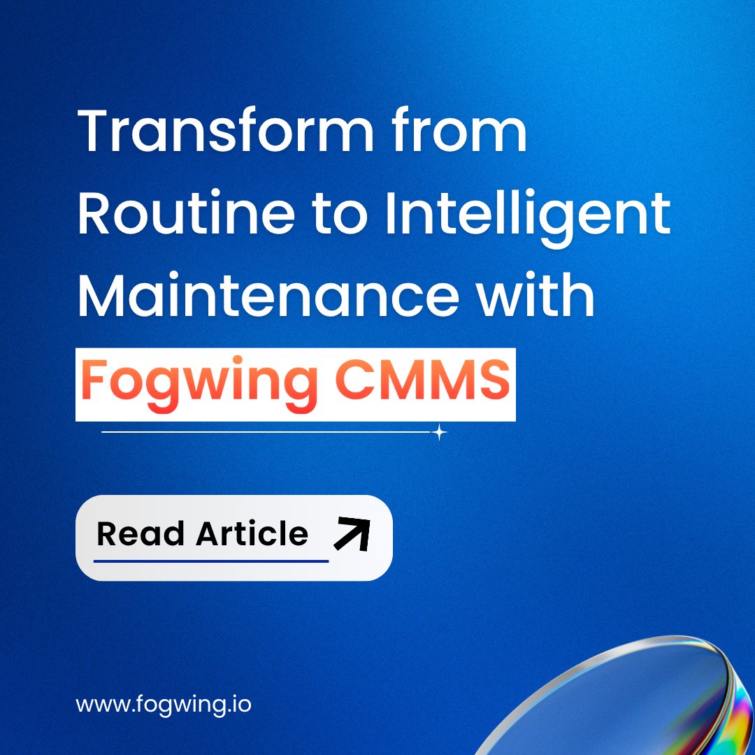 Fogwing_IoT's tweet image. In modern manufacturing, maintenance isn’t just about repairs ,it’s about reliability. 🚨

🔗 Read the full article: fogwing.io/blog/preventiv…

#PredictiveMaintenance #PreventiveMaintenance #SmartManufacturing #AssetReliability #IndustrialIoT #Fogwing #CMMS #FogwingCMMS