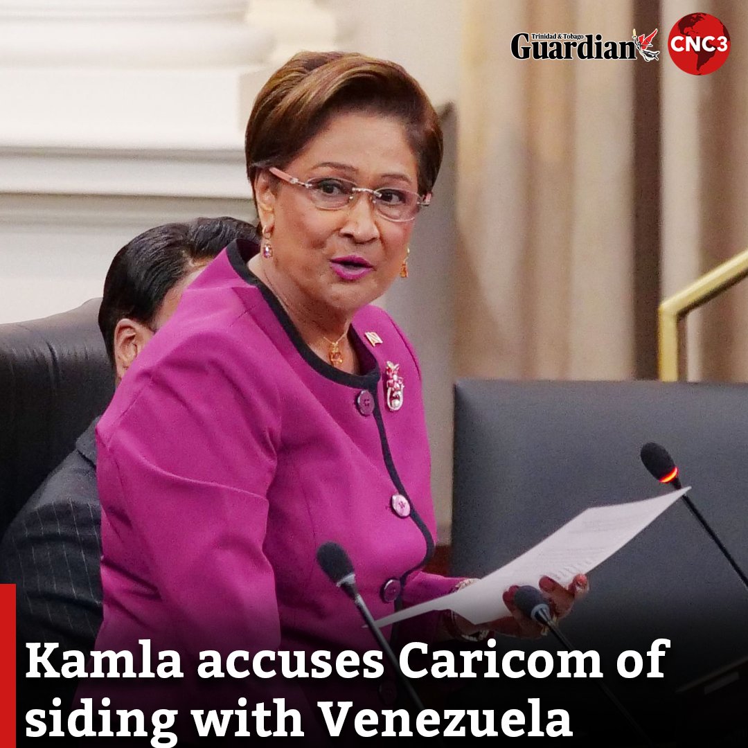 GuardianTT's tweet image. Prime Minister Kamla Persad-Bissessar has criticised Caricom, describing it as an “unreliable partner” that has chosen to side with Venezuela over Trinidad and Tobago.

For more: guardian.co.tt/news/kamla-acc…