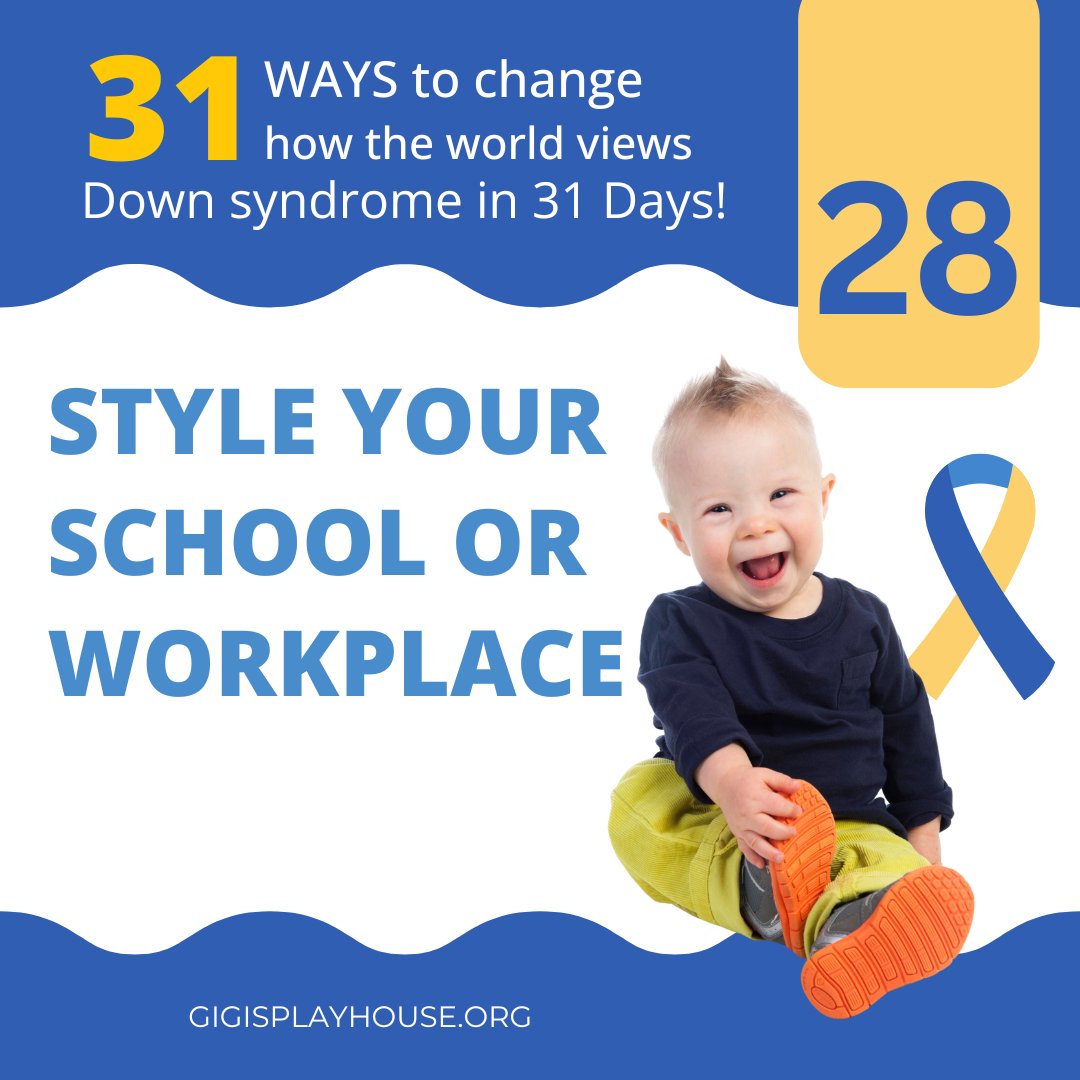 GiGis_Playhouse's tweet photo. Wear blue & yellow with your school or workplace to raise awareness. Style meets purpose! #DSAM #DressForDSAM https://t.co/owk2S2X1Yn