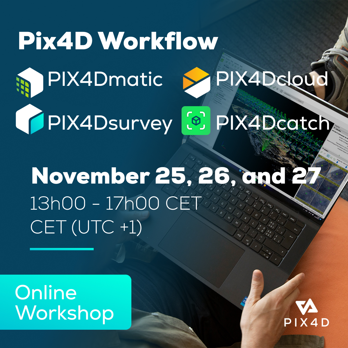 pix4d's tweet image. 📢 Online workshop alert! Master the full end-to-end Pix4D reality capture workflow! Three days of hands-on learning to guarantee accurate 2D maps and 3D models with the Pix4D ecosystem. 💫 

Register now: training.pix4d.com/courses/pix4d-…

#PIX4Dcatch #PIX4Dmatic #PIX4Dcloud #Pix4D