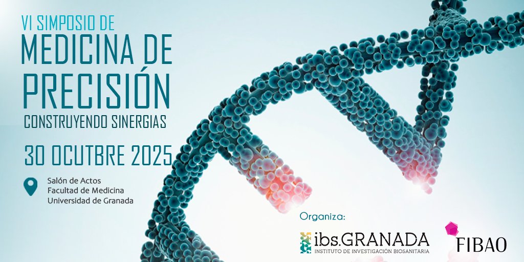🧬Te esperamos en el próximo VI Simposio de Medicina de Precisión del #ibsGRANADA: “Construyendo sinergias”
📆 30 oct 2025 de 09:00–14:00
📍 Facultad de Medicina @canalugr
ℹ️ ibsgranada.es/events/vi-simp…

#SomosGranadaSalud <a href="/clinicogranada/">Hospital Universitario Clínico San Cecilio</a> <a href="/hospital_hvn/">HUVN</a> @easpsalud <a href="/GranadaesSalud/">GranadaSalud</a>
