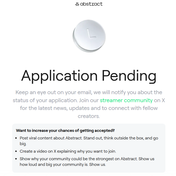 chained_crypto's tweet image. GM FAM &amp;amp; GM ABS 💚
When already i will be approved?
#abstractstream  @Abstract_Eco