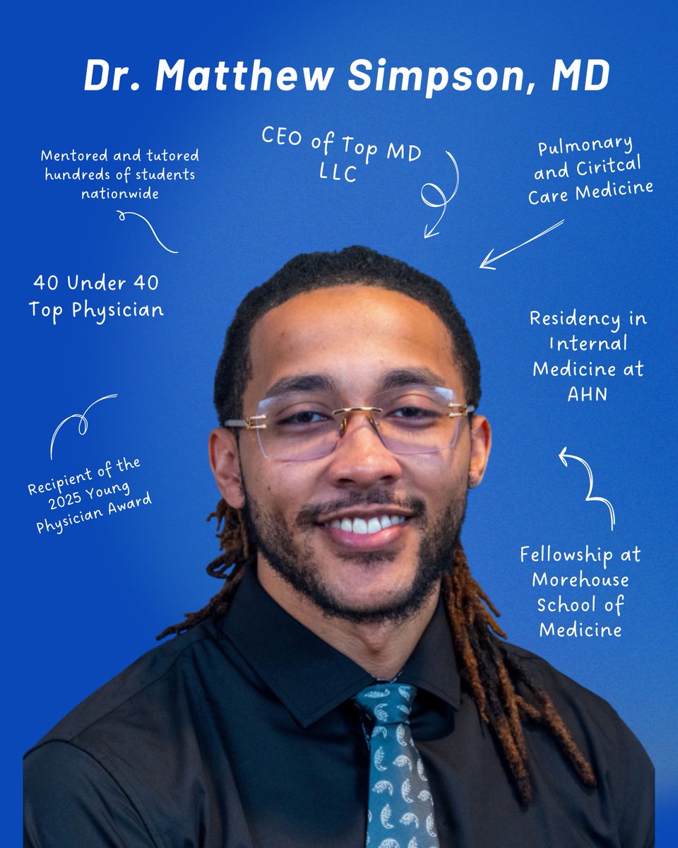 alleghenycms's tweet photo. We’re proud to recognize Dr. Matthew Simpson as our October Member of the Month.

#ACMS #MemberOfTheMonth #PhysicianWellness #MedicalEducation #Mentorship https://t.co/Y56EHinpng