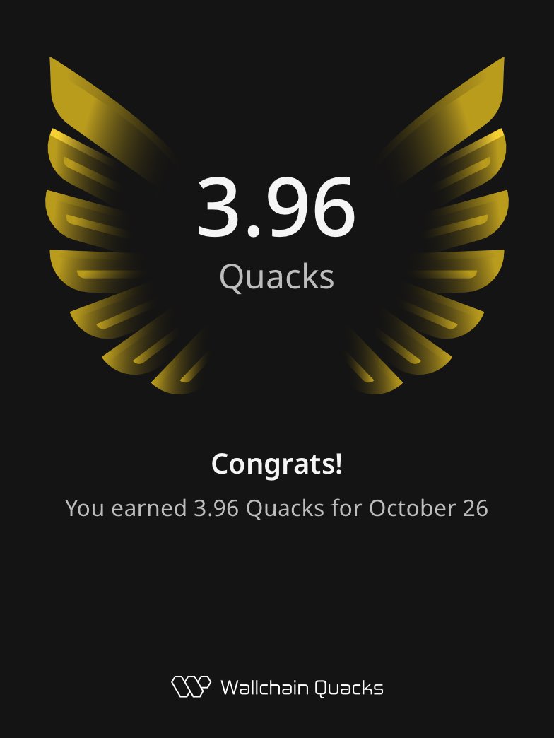 gQuack
Just earned 3.96 Quacks on <a href="/wallchain/">Wallchain Quacks</a> in one day 🦆

Turn insights into rewards and climb the leaderboard 🥇

Use my referral link – quacks.app/?ref=MahboubAy…