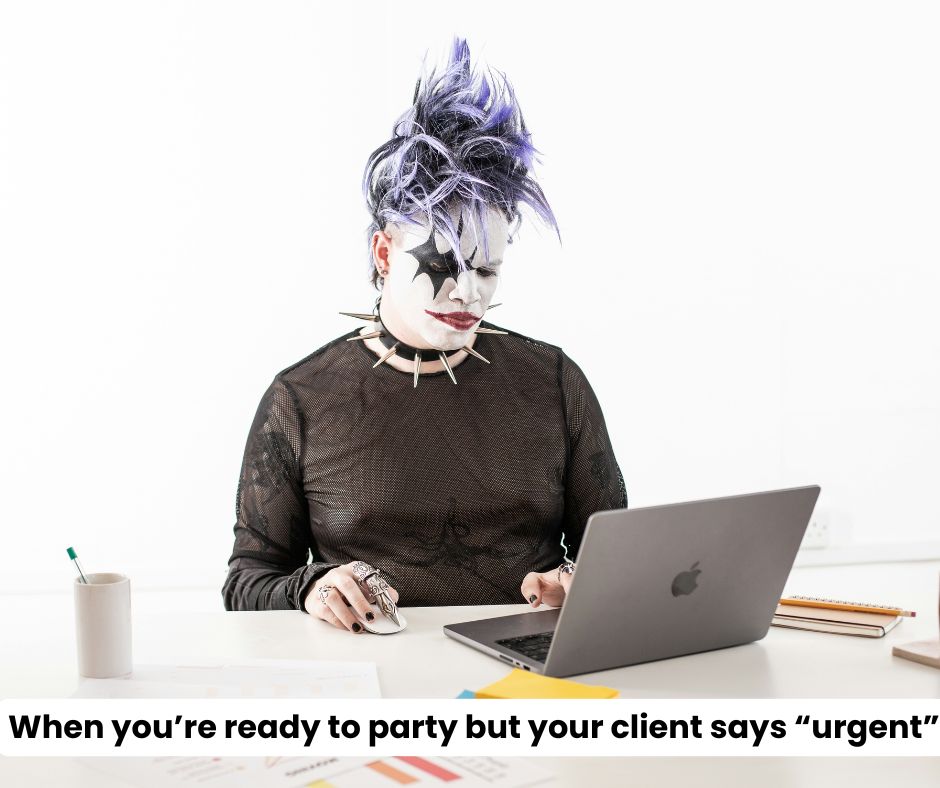 DaleCreativeVA's tweet image. When you’re ready to party but your client says “urgent” 

#VALife #FreelancerProblems #ClientMoments #RushJobAgain #WorkLifeBalanceFail #FreelanceStruggles #DeadlineMode