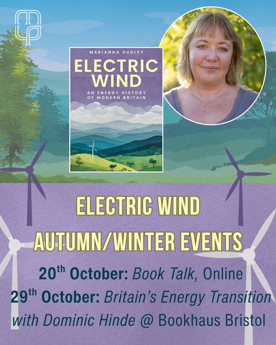 Tomorrow!📆  

Join Marianna Dudley and Dominic Hinde at Bookhaus Bristol to discuss their new books and Britain's great energy transition📕🍃  

Tickets still available. Find out more on our website: manchesteruniversitypress.co.uk/events/reaping…