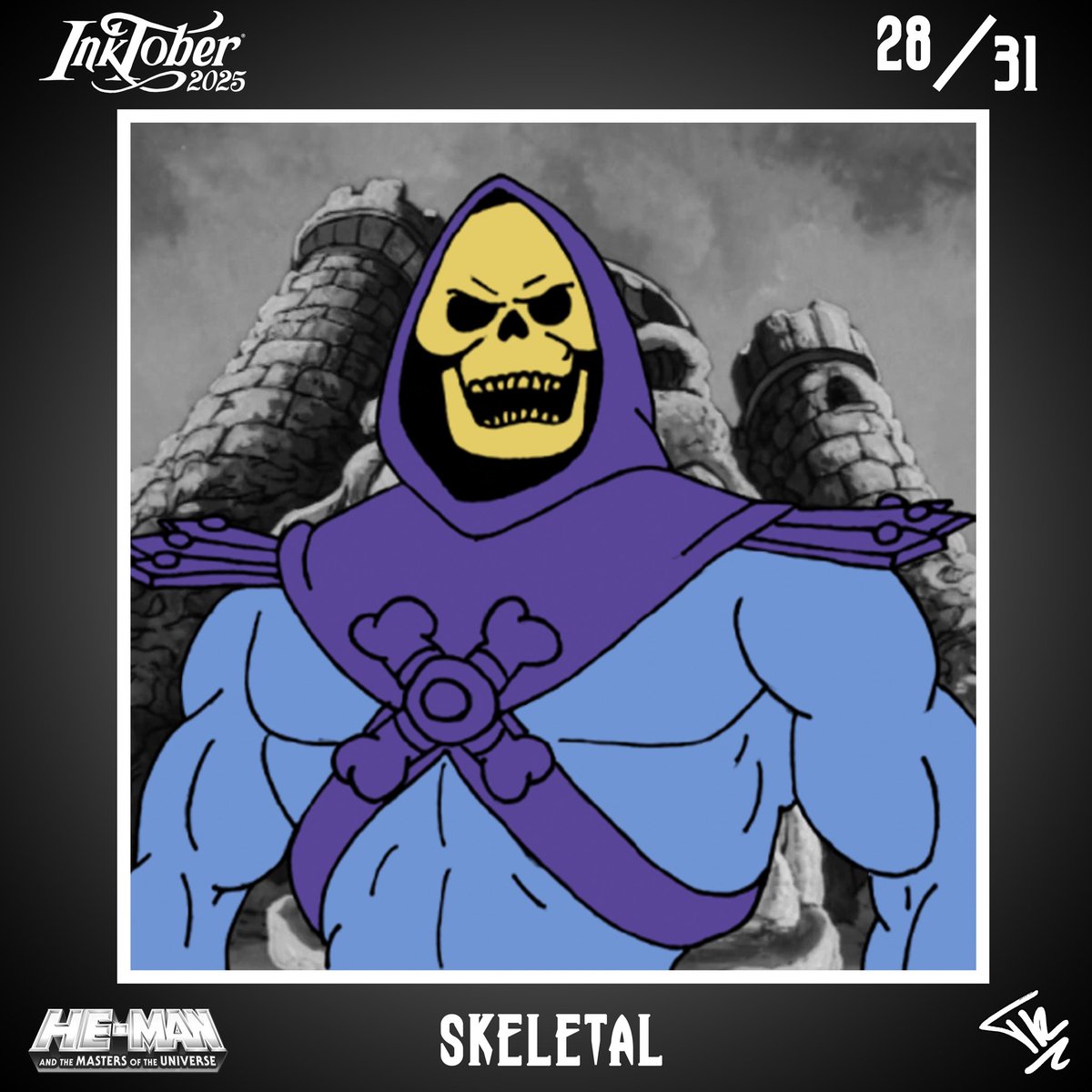 Inktober 2025 Day 28/31 “Skeletal” -  Skeletor (He-Man &amp; The Masters of the Universe)