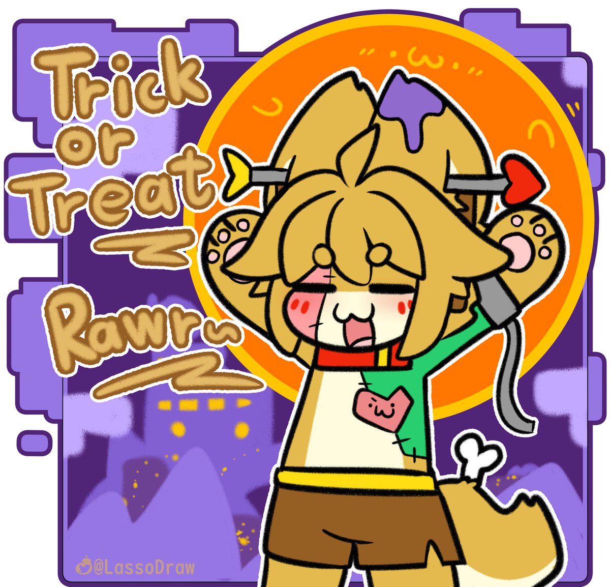 LassoDraw's tweet photo. Happy Halloween! Trick or Treat💖🍬🍭🦊🍫🍬💖
"Scary" synthetic creatures, but if you give me some candy, you'll get a hug.💖💪🦊🍬👌💖 https://t.co/mCDy55apbl