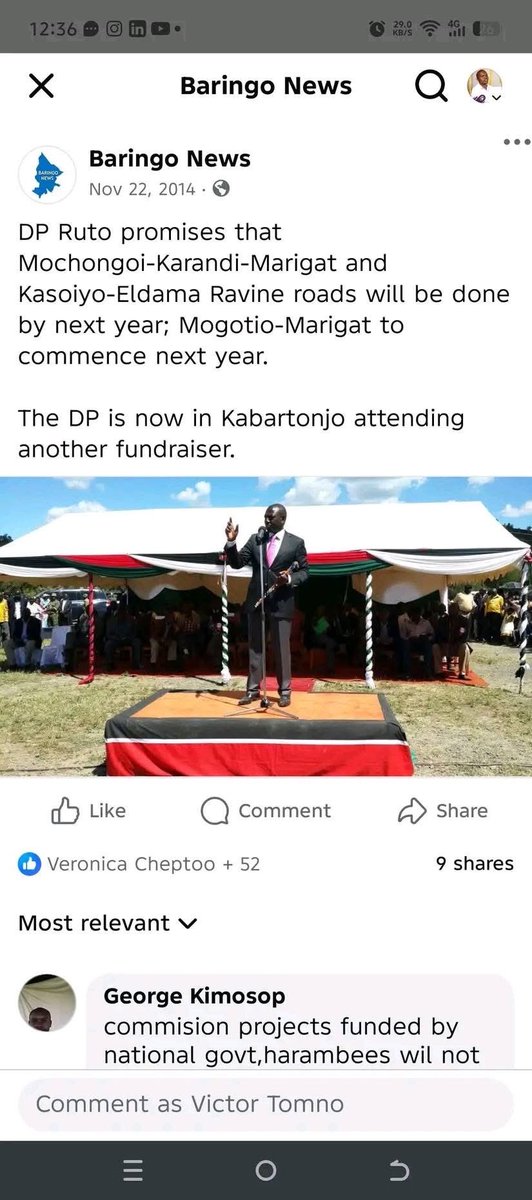 BernardKavuli's tweet photo. @WilliamsRuto Launching the same road for the 7th time? https://t.co/QB2m7K7O99