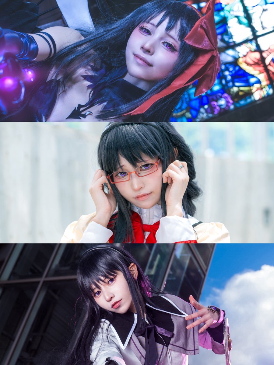 magia_nyangorou's tweet image. 同じほむらちゃんでもメイクと表情でちゃんと違いだしてるの見て欲しい✋