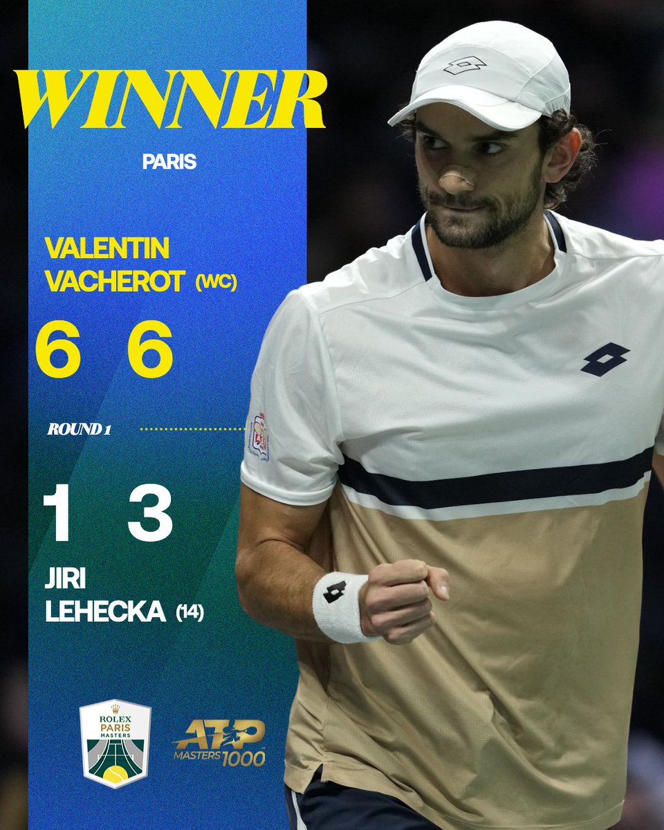 Valentin Vacherot is firing on all cylinders 🔥

#RolexParisMasters